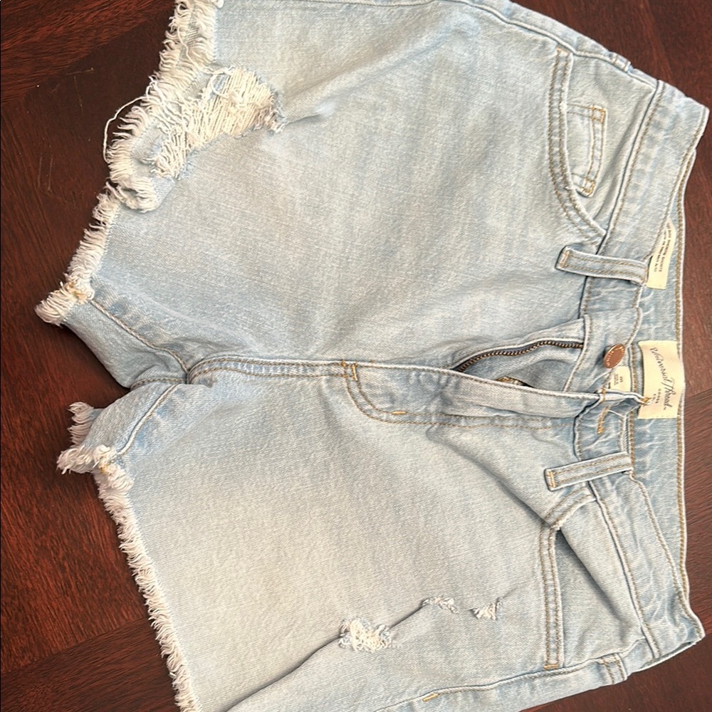 Universal Thread Blue Jean Shorts Distressed High-Waisted